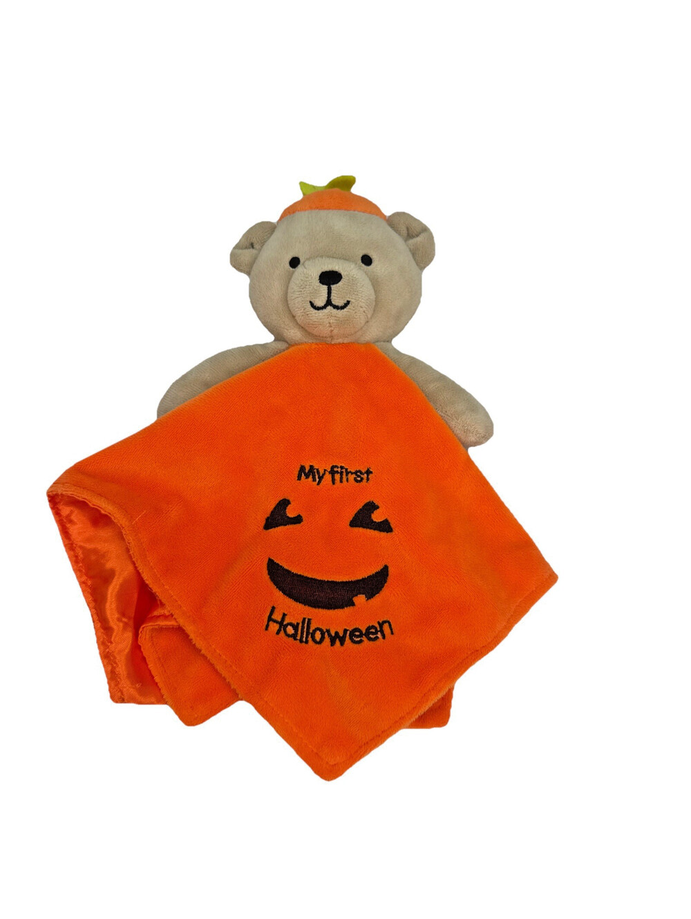 My First Halloween Bear Pumpkin Lovey Rattle Security 11” Carters Child Of Mine